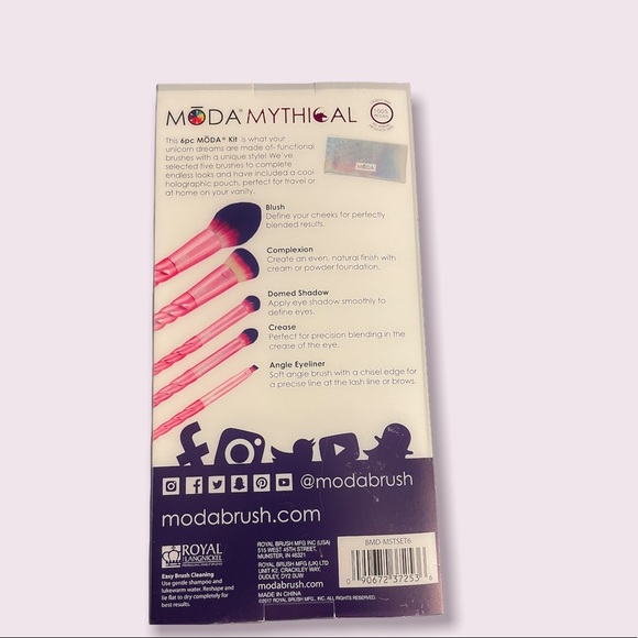 Moda Mystical 6 piece star travel makeup brush set NIB - Picture 4 of 5
